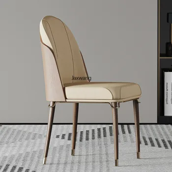Скандинавские обеденные стулья для кухни, мебель для дома, роскошный обеденный стул из массива дерева, современный минималистичный Золотой Дизайнерский кожаный стул U