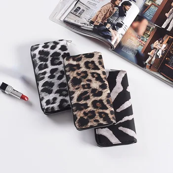 Женский кошелек, женский короткий леопардовый принт, сумка на молнии из искусственной кожи с несколькими картами, сумка для мобильного телефона, чехол для карт