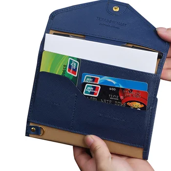 Роскошный держатель для кредитных карт, женский складной кошелек для монет, RFID-кошелек из искусственной кожи, держатель для карт, мужской кошелек-клатч ручной работы