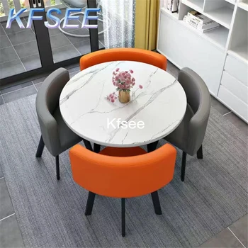 Kfsee 1 комплект Prodgf Круглый обеденный стол длиной 80 см и 4 стула