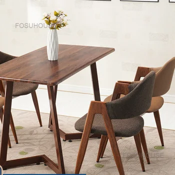 Обеденные стулья из массива дерева в скандинавском стиле, Современный простой стул для домашней косметики, Ресторанный стул, Кресло с компьютерной спинкой, Мебель для столовой
