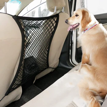 Эластичная защитная сетка для заднего сиденья автомобиля для домашних животных Защитная сетка для автомобиля для собак Оксфордская сетка блокирует собакам доступ к зоотоварам