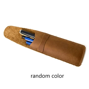 Переносной кожаный рукав для ручек с откидным карманом для ручек в стиле ретро, мини-карман для ручек 6 
