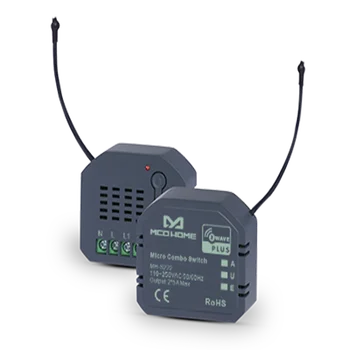 Комбинированный Микропереключатель Z-wave Plus Smart Home MCOHOME MH-S222 С поддержкой обнаружения пересечения нуля S2 Совместим с Alexa GoogleHome