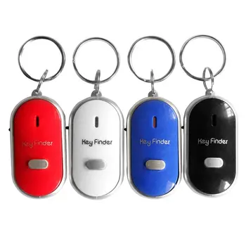 Светодиодный свисток для поиска ключей, мигающий звуковой сигнал, контроль звука, защита от потери ключа, поисковик, трекер с кольцом для ключей, прямая поставка