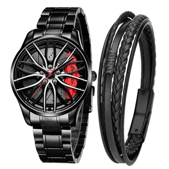 Мужские часы Sports car wheel Мужские Кварцевые наручные часы Мужские Часы Лидирующего бренда Большие аналоговые часы Роскошные Наручные Часы Reloj Hombres