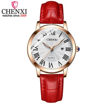 CHENXI Новые женские часы топового люксового бренда, модные повседневные женские часы, кожаные кварцевые водонепроницаемые наручные часы Relogio Feminino