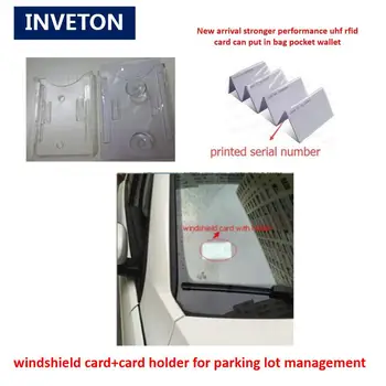 Прозрачный uhf rfid ПВХ держатель для карт на присоске, водонепроницаемая автомобильная UHF RFID бирка для карт, пассивный держатель для карт на лобовом стекле, бирка для карт