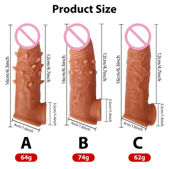 Реалистичный удлинитель рукава для пениса, Многоразовые фаллоимитаторы, презервативы, задержка эякуляции, секс-игрушки для увеличения члена для мужчин