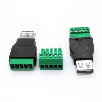 Для адаптера USB female-green terminal конвертер USB extension terminal 5pin без пайки терминала