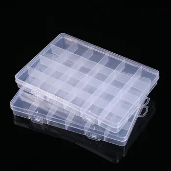 Пластиковая шкатулка для хранения ювелирных изделий, Регулируемый контейнер для бусин, шкатулка для сережек, прямоугольная шкатулка для ювелирных изделий