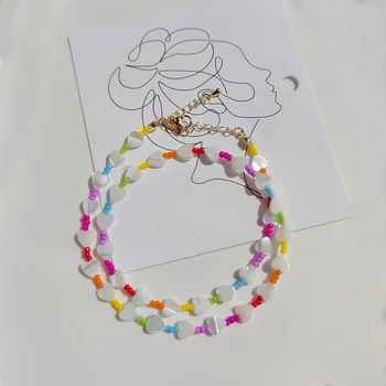 KKBEAD, ожерелье в виде сердца из натуральной раковины, колье для женщин, подарки, женские аксессуары Y2k, дизайнерские бохо-летние ожерелья из радужных бусин.