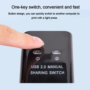 Переключатель общего доступа USB 2.0 для замены USB-устройства или концентратора одной кнопкой, два компьютера, принтеры, разделяющие USB-разветвитель