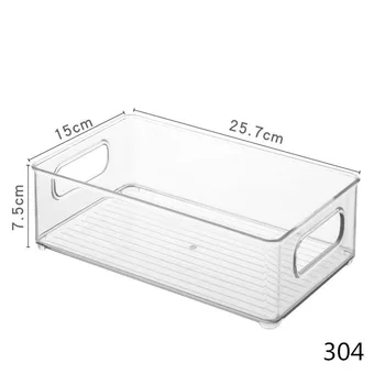 Caja de almacenamiento transparente de acrílico, organizador de refrigerador, cajón, armario de escritorio para alimentos, aperi