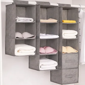 Пылезащитная Подвесная сумка-органайзер для одежды, ящик для шкафа, Коробка для организации подвесных сумок для хранения нижнего белья, Подвесная сумка для хранения в шкафу