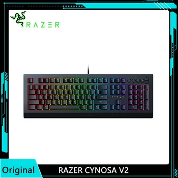 Игровая клавиатура Razer Cynosa V2, настраиваемая цветовая гамма, RGB-подсветка, Влагостойкий дизайн, программируемая макрофункция