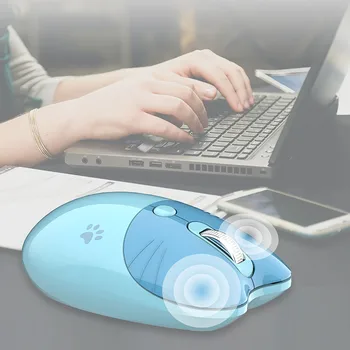 Новая беспроводная мышь Dpi Bluetooth Компьютер 2,4 ГГц Pc 1600 Регулируемая мышь для ноутбука Cute Cat Компьютерные Офисные Аксессуары для ноутбуков