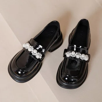 Женская обувь в британском стиле с круглым носком, Лоферы в стиле ретро с цветочным узором, женские туфли на высоком каблуке в стиле Милой Лолиты Мэри Джейн Mujer