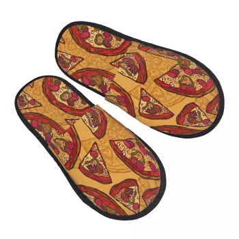 Меховые тапочки для женщин и мужчин, модные пушистые зимние теплые тапочки, обувь для пиццы