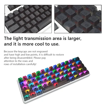 104 клавиши, Прозрачные колпачки для клавиш из ABS, механическая клавиатура, профиль OEM, подсветка без гравировки, RGB, Изготовленный на заказ Пустой Прозрачный колпачок для клавиш, переключатель Mx