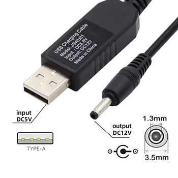 Cablecc Voltage Riser Boost USB 2.0 Type-A от постоянного тока 5 В до постоянного тока 12 В 3,5x1,3 мм 5,5x2,1 мм 5,5x2,5 мм Соединительный кабель 100 см Вилка питания