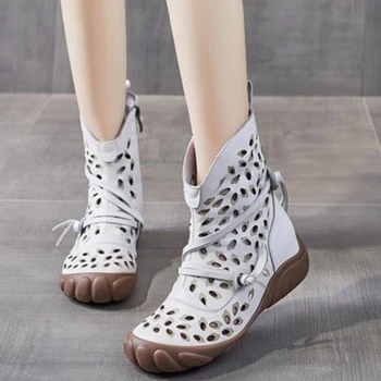 2023 Новый женский одиночный ботинок Модный тренд Для отдыха, сексуальные Уличные Дышащие ботинки с мягкой подошвой, удобные для ходьбы, прочные сапоги с высоким берцем