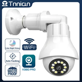 Tnnian 4MP Лампа E27 WIFI Камера Видеонаблюдения С Автоматическим Отслеживанием 360 Наружная PTZ IP-Камера CCTV 30M Ночного Видения Безопасности Canera