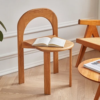 Обеденные стулья для отдыха из скандинавского дерева, кухонная мебель, Современный минималистичный обеденный стул со спинкой, Креативные стулья для отдыха для гостиной