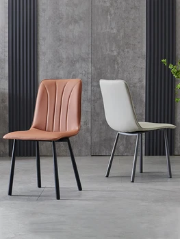 Итальянский обеденный стул минималистичный современный минималистичный книжный стул дизайнерский кожаный высококачественный легкий роскошный домашний стул