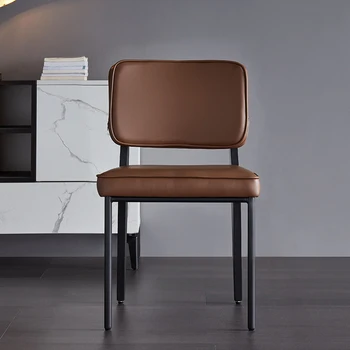 Обеденный стул Piyi Soft Bag Home Современный и простой Итальянский ресторан Nordic Luxury из углеродистой стали