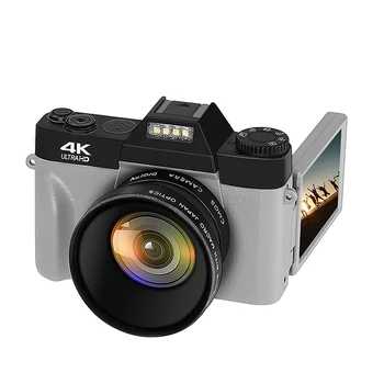 Цифровая камера 4K для YouTube с Wi-Fi, 16-кратный цифровой зум, камера для видеоблогинга, видеокамера с широкоугольным объективом