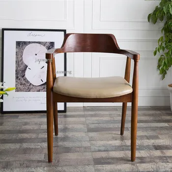 Обеденные стулья из массива американского дерева, Роскошное Офисное кресло для отдыха, мебель для домашней кухни, обеденный стул для переговоров в скандинавском стиле MC