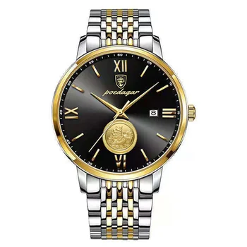Мужские кварцевые часы со стальным ремешком, водонепроницаемые, люминесцентные, водонепроницаемые, роскошные, модные, повседневные, деловые мужские часы