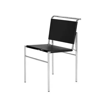 Домашний обеденный стул, Современный Минималистичный стул со спинкой, Легкий Роскошный Средневековый Ретро-стул с вставками из нержавеющей стали